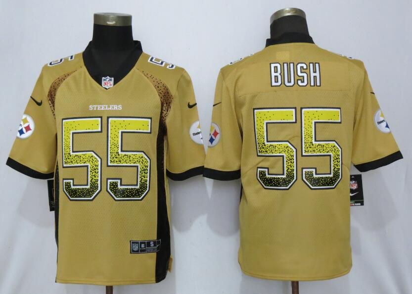Men Pittsburgh Steelers #55 Bush Yellow Nike Vapor Untouchable Drift Fashion NFL Jerseys->pittsburgh steelers->NFL Jersey